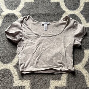 Casual Beige Crop Top